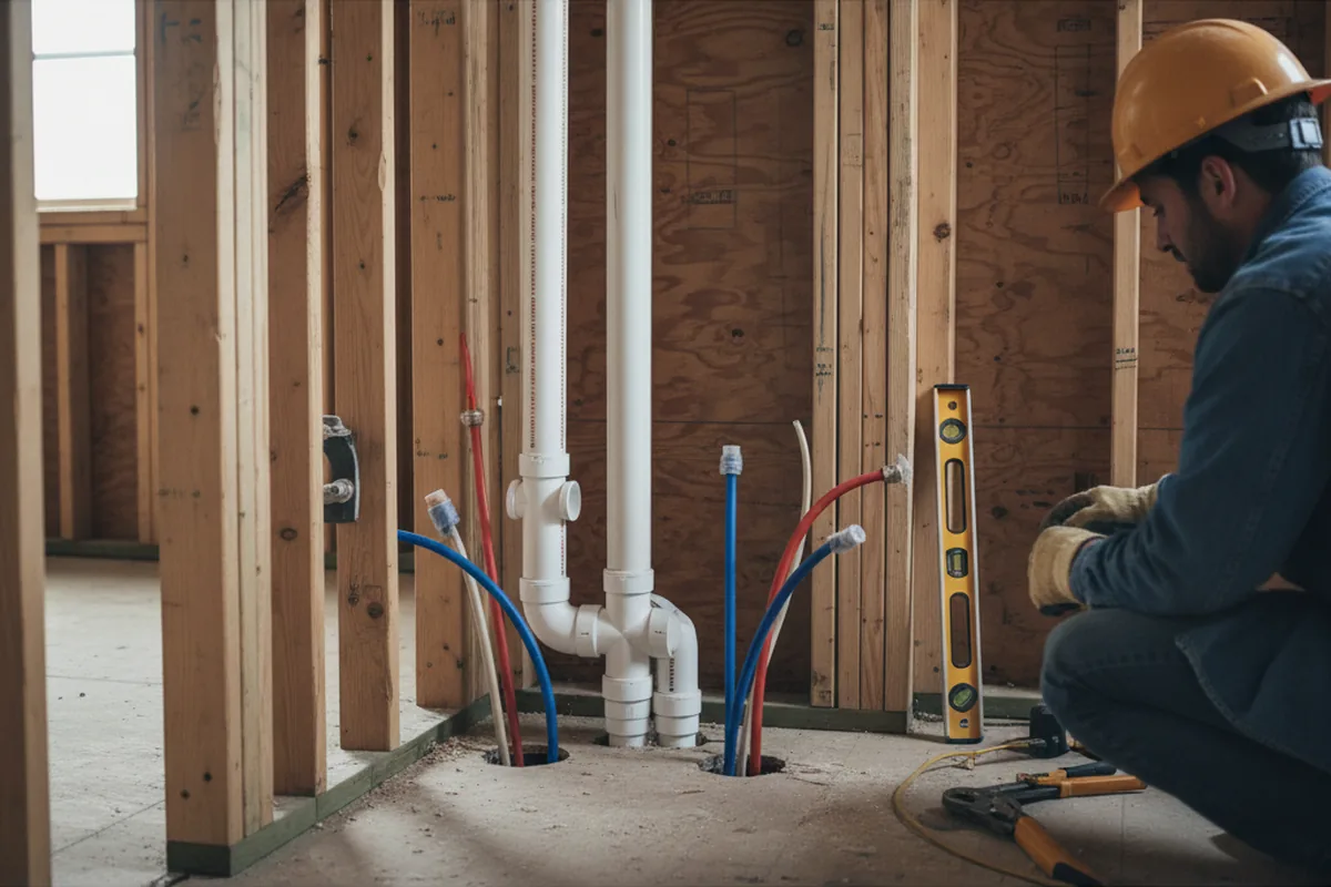Drain and supply rough-in during Leak Detection in Watson