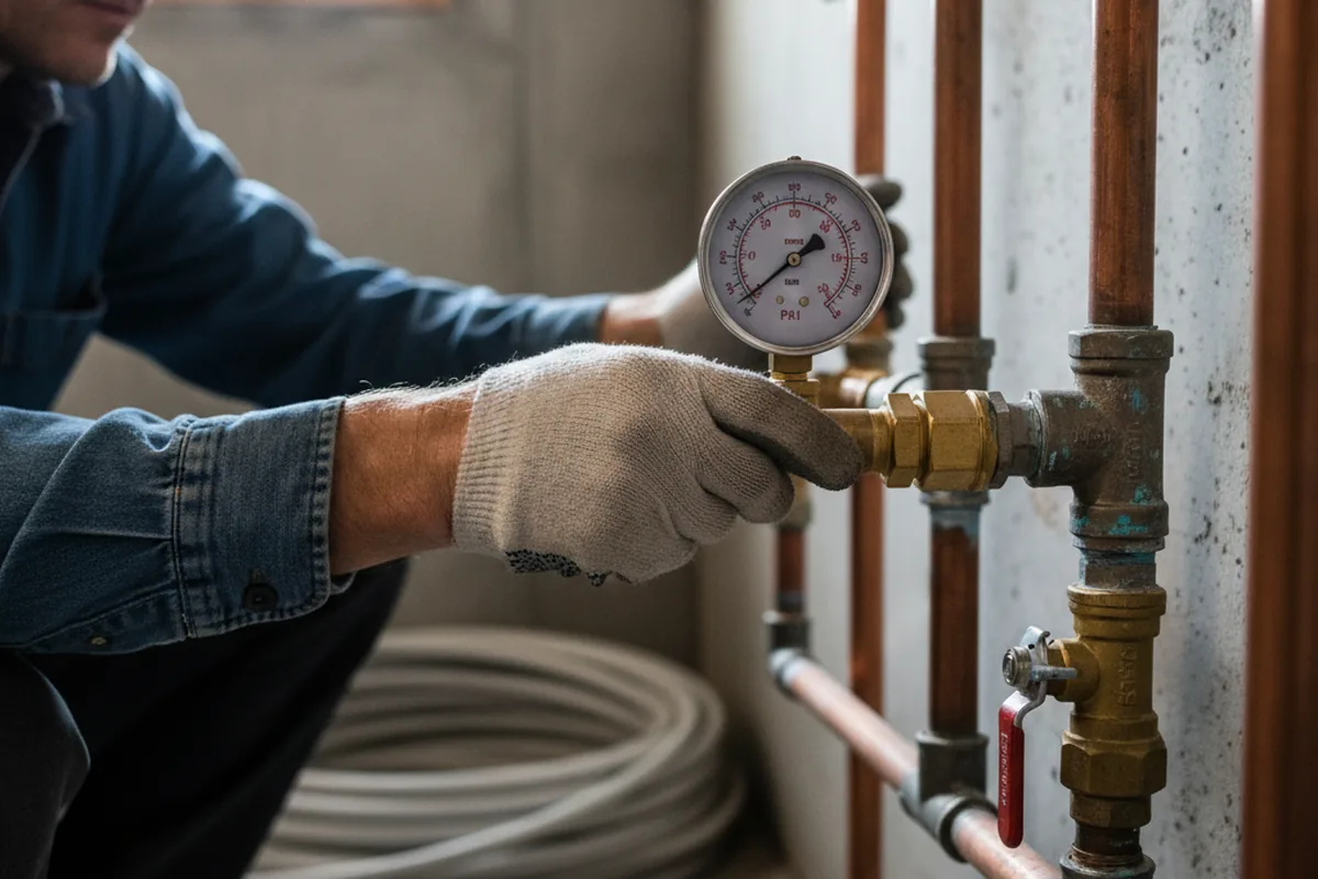 Pressure testing a repaired line during Water Line Repair in Watson